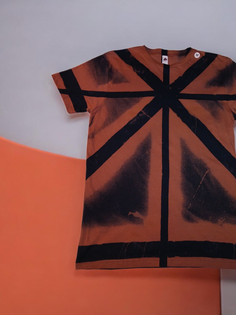 Men's Orange and Black Short Sleeve Graphic Tee